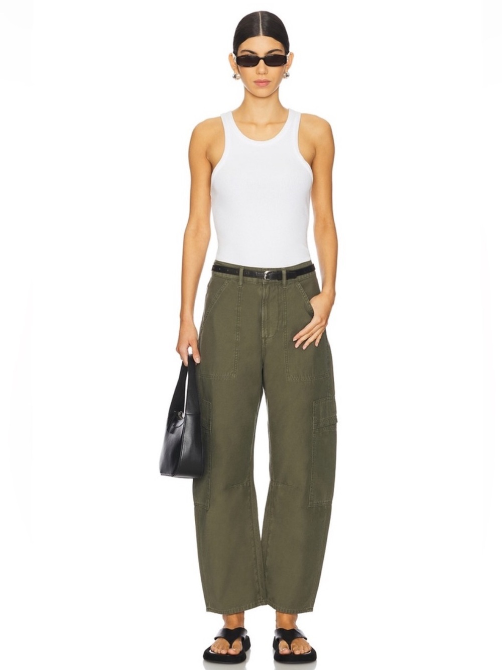 Citizens of Humanity Pants Marcelle Low Slung Barrel Leg Cargo in Dogwood Green